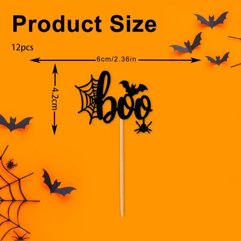 Halloween Pumpkin Party Decorations Ghost Theme Cake Toppers Paper Set Dessert Table Decoration
