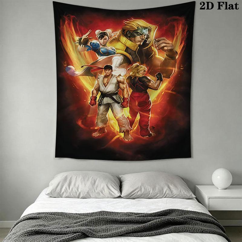 Street Fighter IV Wall Hanging Printed Fabric Blanket Decorative Tapestries for Bedroom Living Room Home Decor