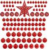 101Pcs Christmas Balls Christmas Tree Ornaments Top Star Xmas Hanging Tree Pendants Home Party Xmas Tree Decor New Year Gifts