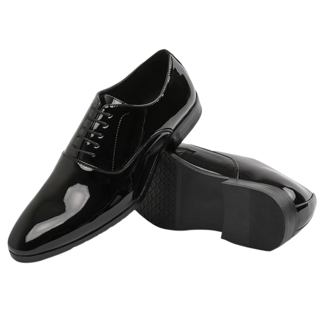 Where's That From Mens Patent Leather Low Heel Oxford Shoes