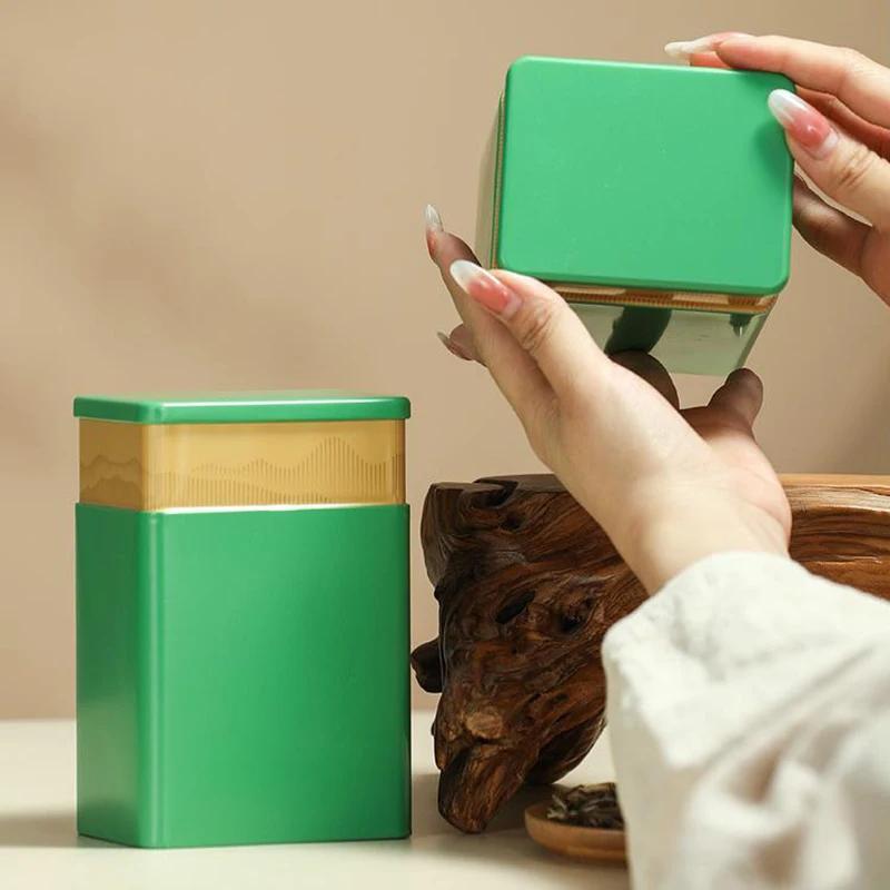 1 Stück Mini Leere Tee-Dose Haushalt Grün Schwarztee Versiegeltes Glas Tragbar Zuhause Kleine Tee-Verpackungsbox Weißblech Aufbewahrungsdosen