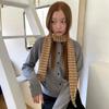 Y2K Harajuku Cotton Scarves Narrow Blue White Striped Scarf Women Fashionable Decorative Neckerchief Winter Warmth Long Scarf