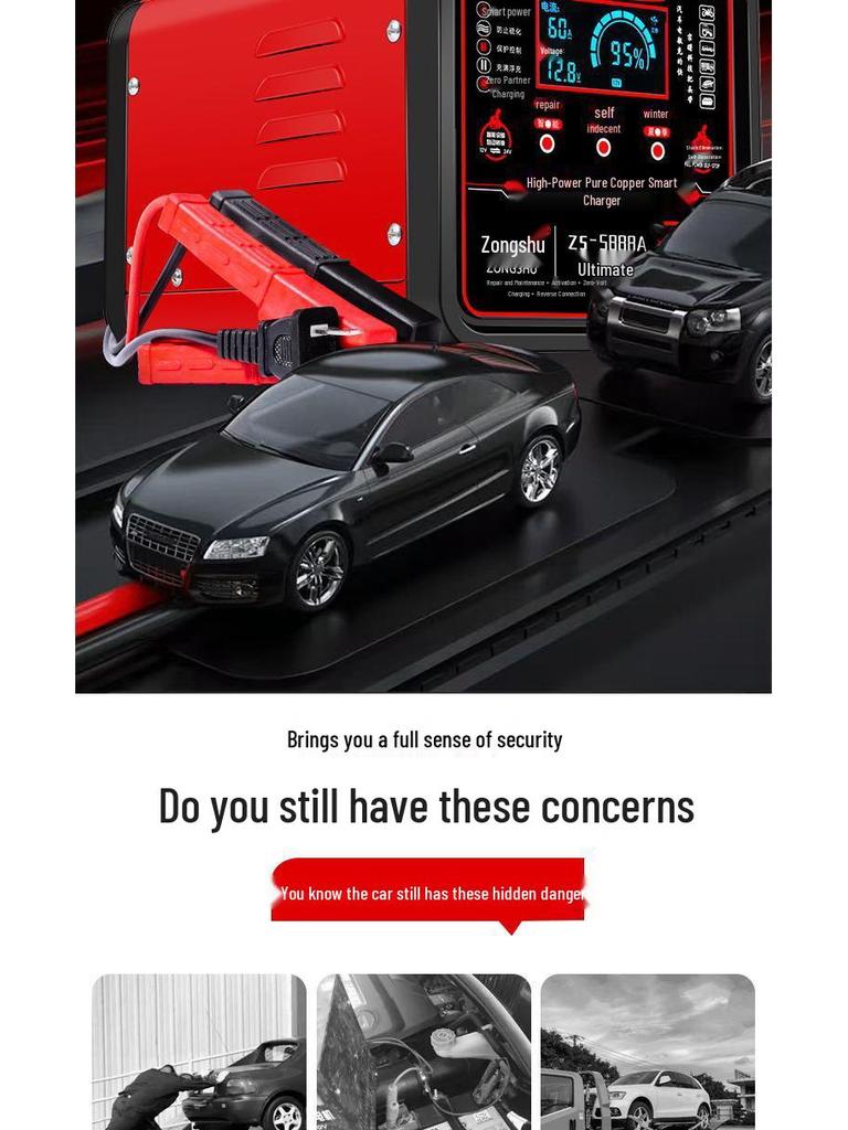 12V-24V Smart Hochleistungs-Schnell-Autobatterieladegerät für Blei-Säure-Batterien