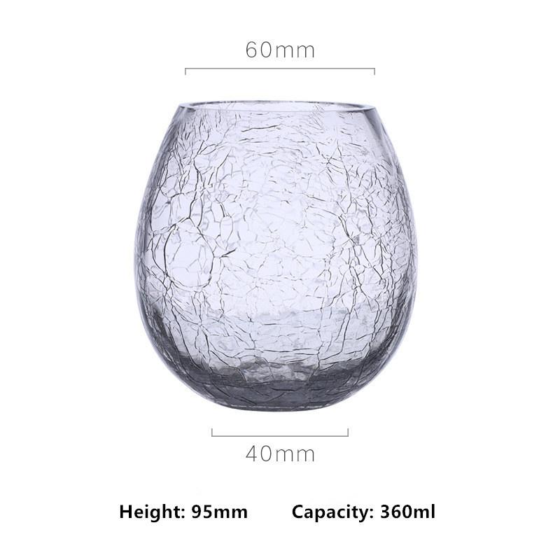 360ml Ice Cracked Whiskey Tasting Cup Vast Ocean Crystal Wine Glasses Imitated Crack Whisky Tumbler Beer Mug Vodka Liquor Teacup