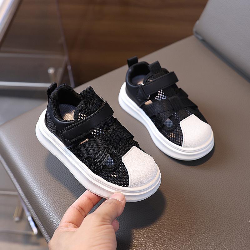 

New Style Baby Shoes - Girls Shoes, Boys Sandals - Mesh Bottom Sports Shoes 22 чёрный