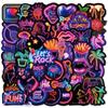50 Creative Neon Graffiti Stickers Without Repeating Neon Waterproof Decorative Stickers