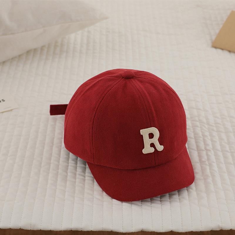 Summer Baby Baseball Cap Letter Embroidery Toddler Peaked Hat Korean Solid Color Short-brim Kids Boy Girl Sun Hats