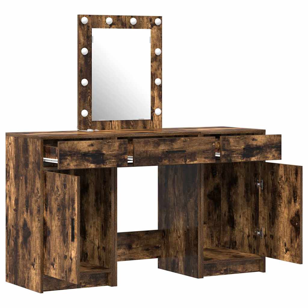Makeup Table with Storage Brown 50 x 41 x 135 cm Engineered Wood