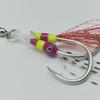 Hand-Tied Luminous Sea Fishing Jig with Double Silicone Ribbons and High Carbon Steel Fish Hooks.