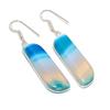 Natural Blue Lace Agate Gemstone 925 Sterling Silver Jewelry Earring 2.17" AE-11979