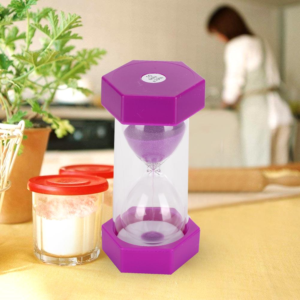 Portable Children Hourglass Home Office Sandglass Sand Clock Timer Gift (Purple 10 Minutes)