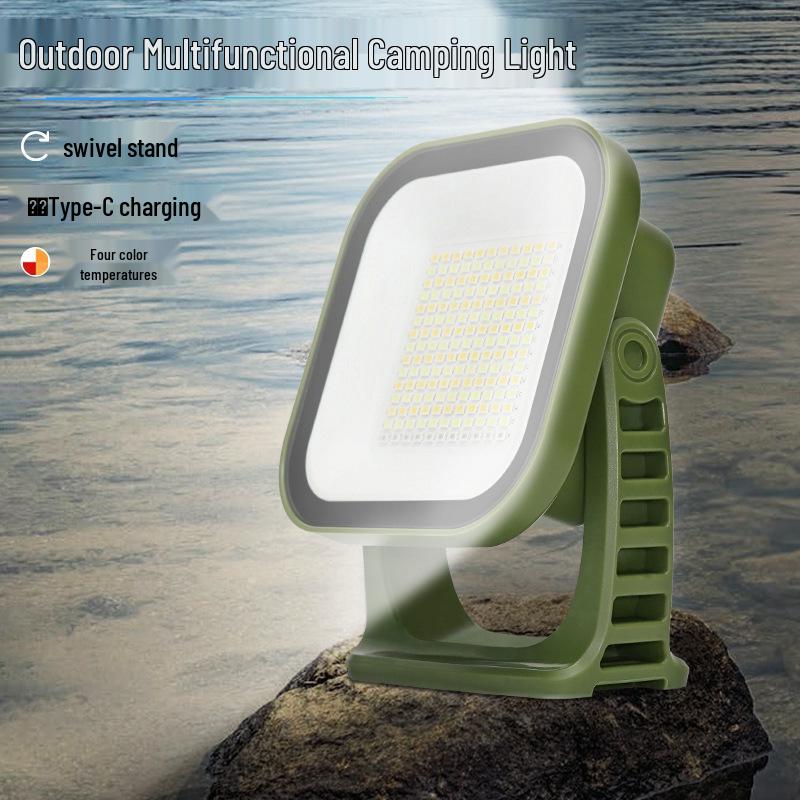 Solar-Powered Camping Lantern with Magnetic Base and Power Bank