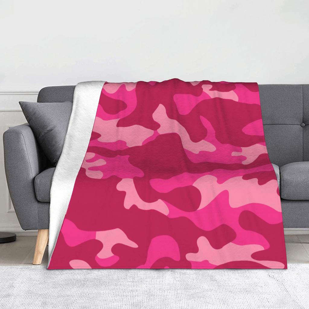 Camo Camouflage Flannel Throw Blankets Sea Texture Blanket for Bed Outdoor Lightweight Thin Plush Thin Quilt