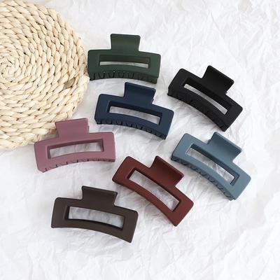 Elegant Morandi Color Frosted Hair Clip for Women - Large Korean Accessory
