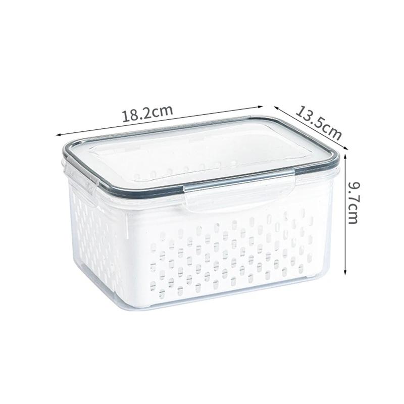 3er Pack Kühlschrank Lebensmittel Aufbewahrungsbehälter Set mit Deckeln mit Sieb Küchenaufbewahrungsboxen Obst Gemüse Organizer