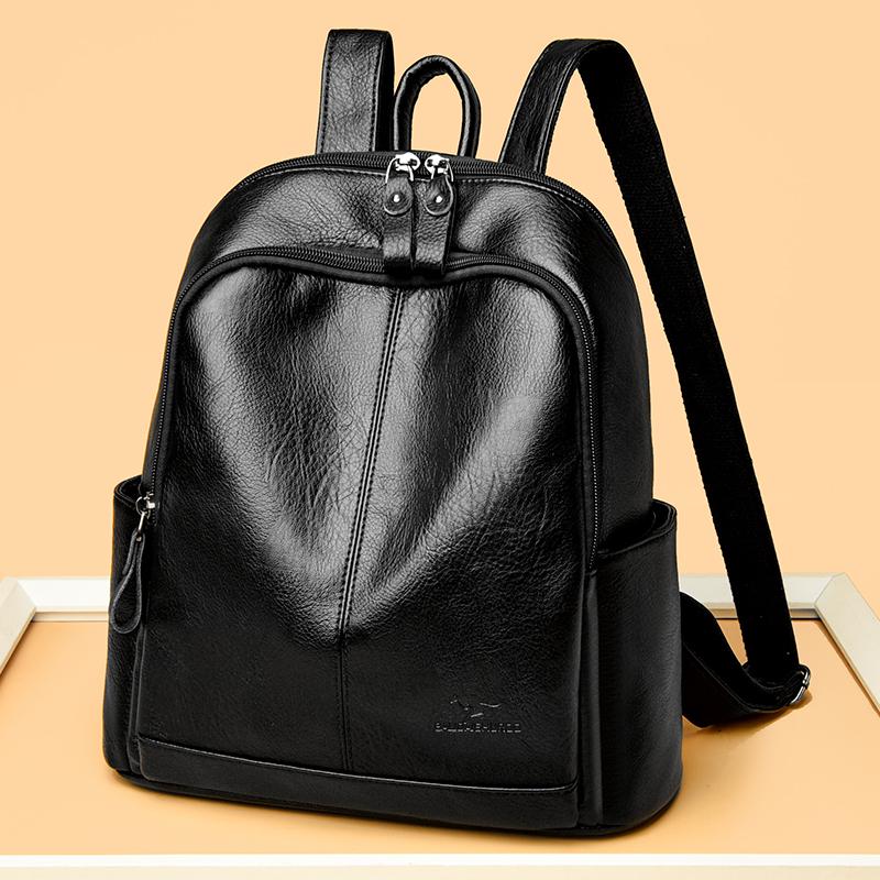 Fashionable PU Leather Backpack with Adjustable Shoulder Straps Simple Design Suitable for Daily Use Travel Shopping and Other Scenarios