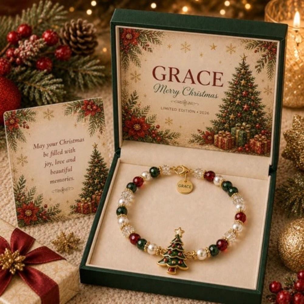 Santa Claus Crystal Beaded Bracelet Snowman Women Bangle Christmas Bracelets Party Favor