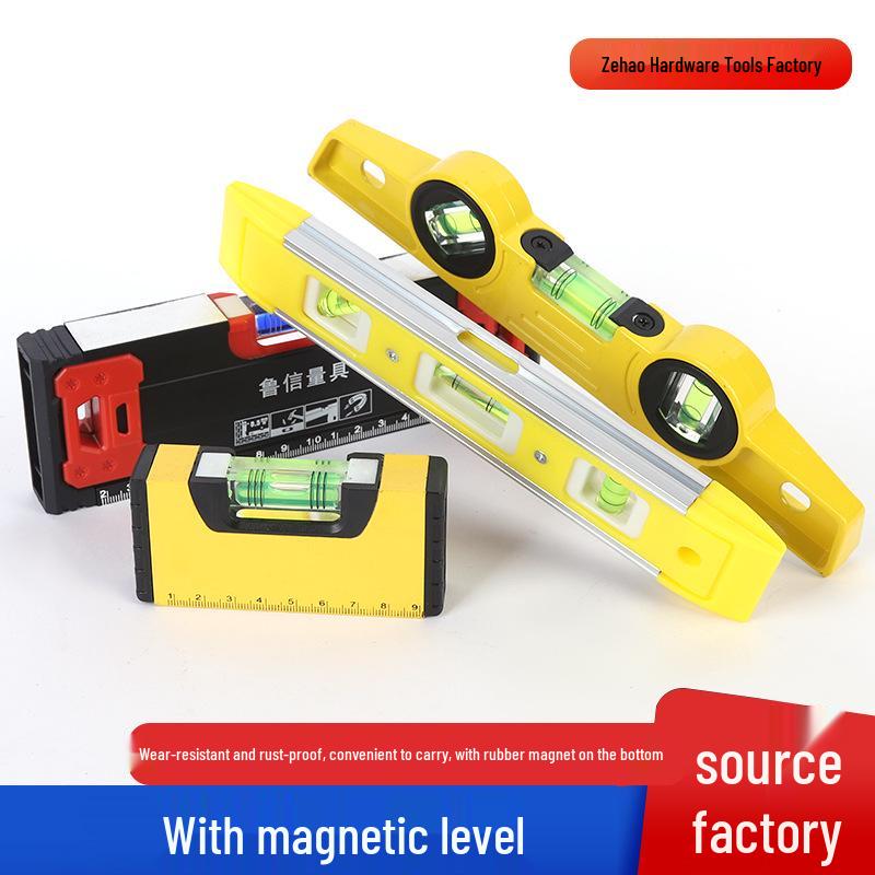 High-Precision Magnetic Mini Spirit Level, Durable Aluminum & Cast Iron, Drop-Resistant, Industrial Grade