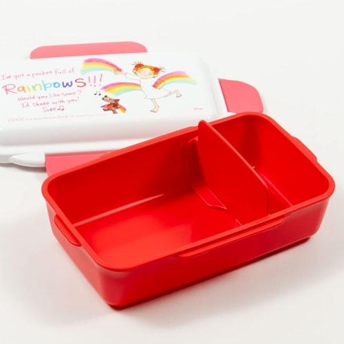 Greeting Life Coco-chan 4-Point Lock Lunch Box, Dome Shape, RYL-951, White, Rainbow