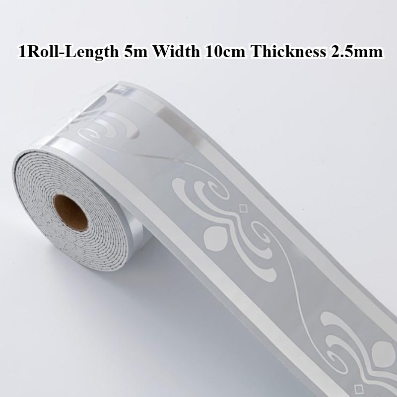 2 Rolls Self-Adhesive Waistline Printed Tape Foam Self-Adhesive Corner Trim for Ceiling Office Living Room Door Frame