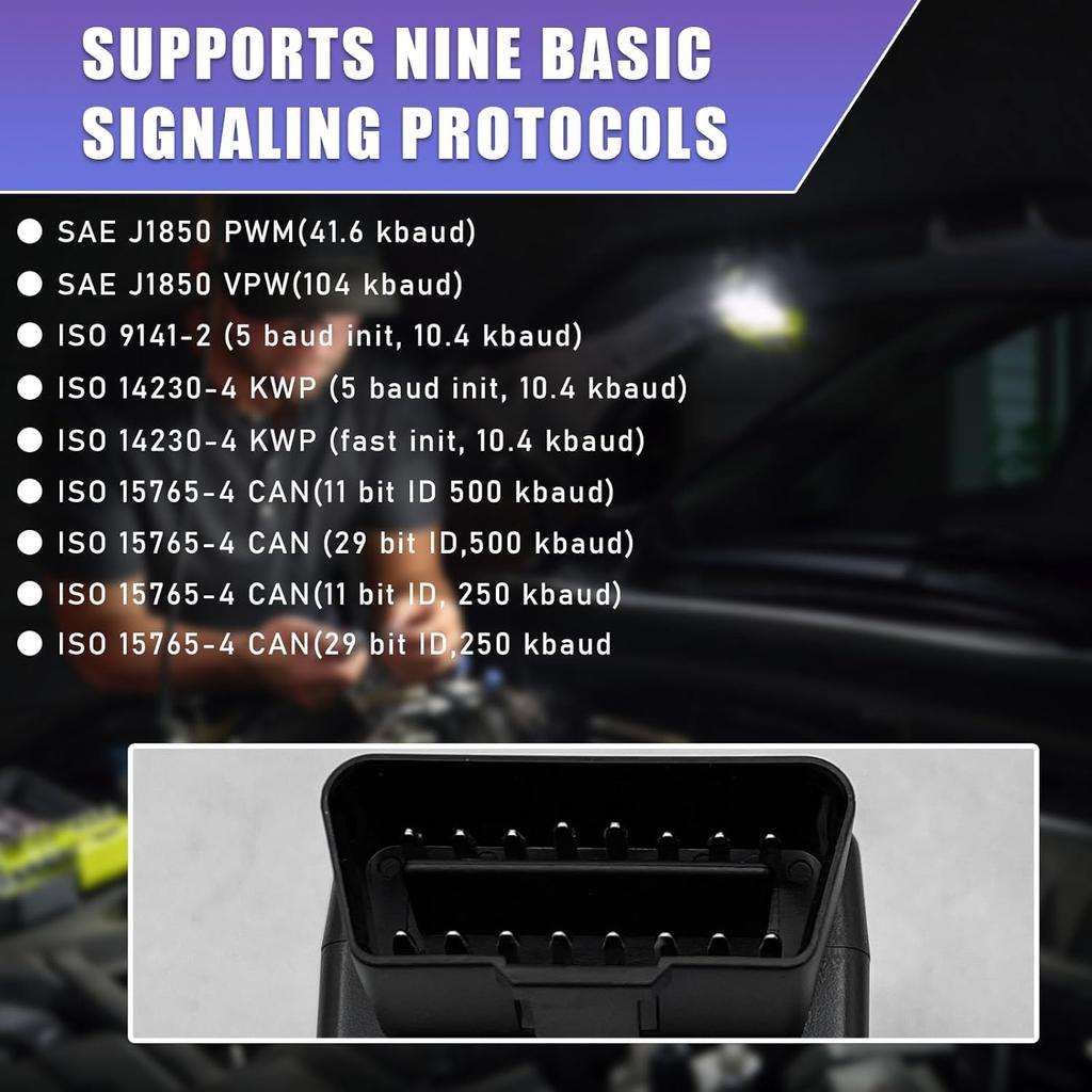 Bluetooth OBD2 Scanner, Wireless Code Reader & Check Engine Diagnostic Tool for iOS/Android/Windows