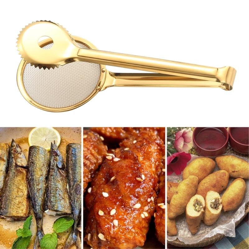 Heat Resistants Fryings Tongs Clamp Strainers Easy to Clean Fryings Food Tongs Oil Filter Food Clip for Kitchen Enthusiasts
