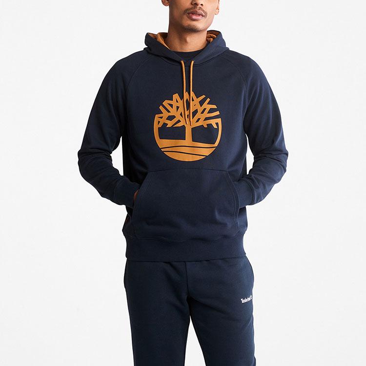 Timberland Tree Logo Print Hooded Sweatshirt Men Sweatshirts Deep-Sapphire-Blue A2577-433