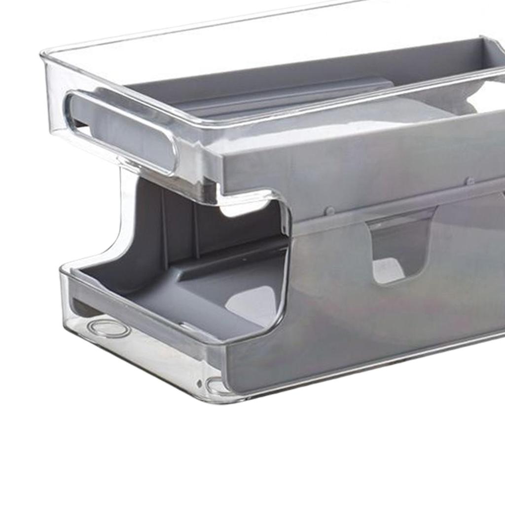 Fridge Organizer Shelf Holder 2 Tiers for Cabinet Drawer Gray