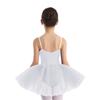 Girls Sleeveless Adjustable Spaghetti Strap Front Lace Tutu Ballet Dance Dress