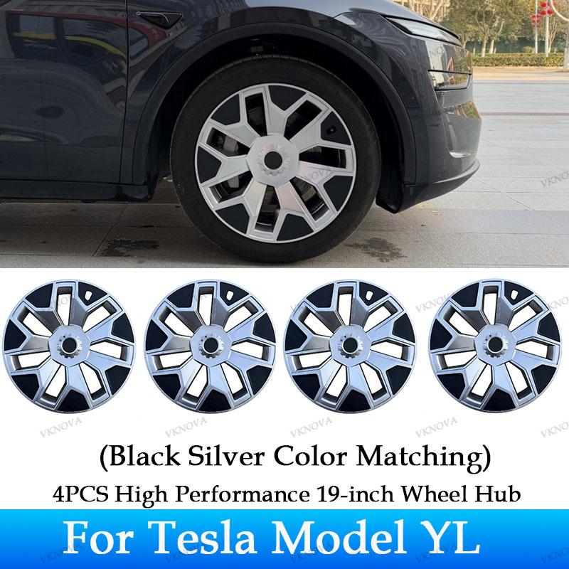 For Tesla Model YL Launch 2026 + 4PCS Hub Cap Car Replacement Wheel Cap 19 Inch Performance Automobile Hubcap Cover Accessories