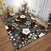 Floral and Moon Pattern Carpet, Dark Green Background, Cozy Design Suitable for Use As an Anti-slip for Living Room Bedroom Sofas