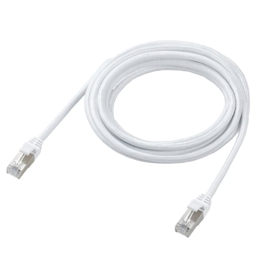 

ELECOM LAN Cable CAT7 3m 10Gbps Nail Prevention Mesh Cable White ECLD-TWSM/WH30