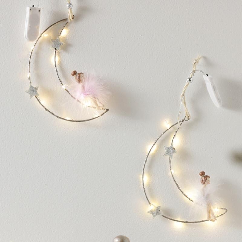 Five-Pointed Star/Moon Decorative Pendant Winter Ceiling Window Ornament Elegant Wall Hanging Christmas Tree Decoration