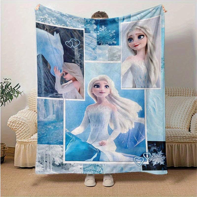 1pc, Elsa Frozen II Queen Elsa Ice Princess Blanket Home Decor, Couch Throw, Outdoor Blanket, Gift, Coverlet Suitable for Bedroom, Living
