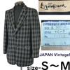 80s-90s Vintage Approved Tag Showa Bubble Check Tailored Jacket Blazer 4 Men S-M Japan cBH622