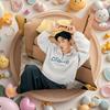 Kpop AAteez CChoi San Cushion Cover Plush Fabric Soft DoubleSided Printed Sofa Warm Winter Home Gift Pillow Cover