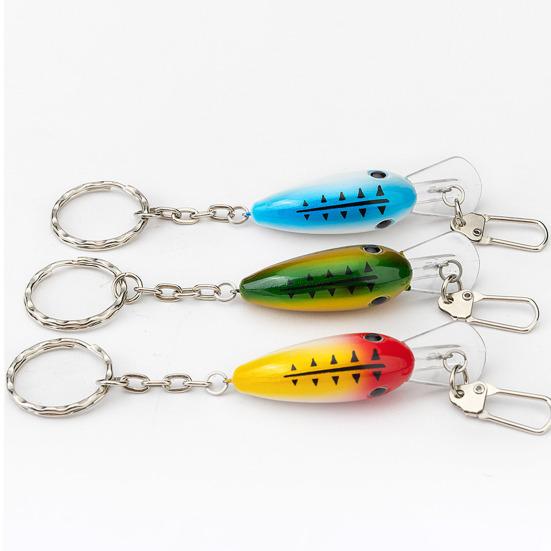 3Pcs 13CM/9G Fishing Lure Keychain Portable Long Tongue Artificial Minnow Bionic Bait Key Ring Fishing Enthusiasts Gift