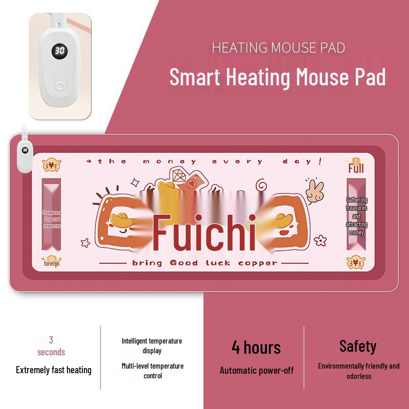 Large Odorless Cartoon Heating Desk Pad - Warm Office Mouse & Table Mat