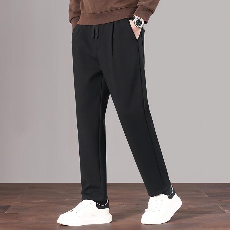 

FAPAI Men s Fleece-Lined Textured Straight Leg Thermal Pants 2XL