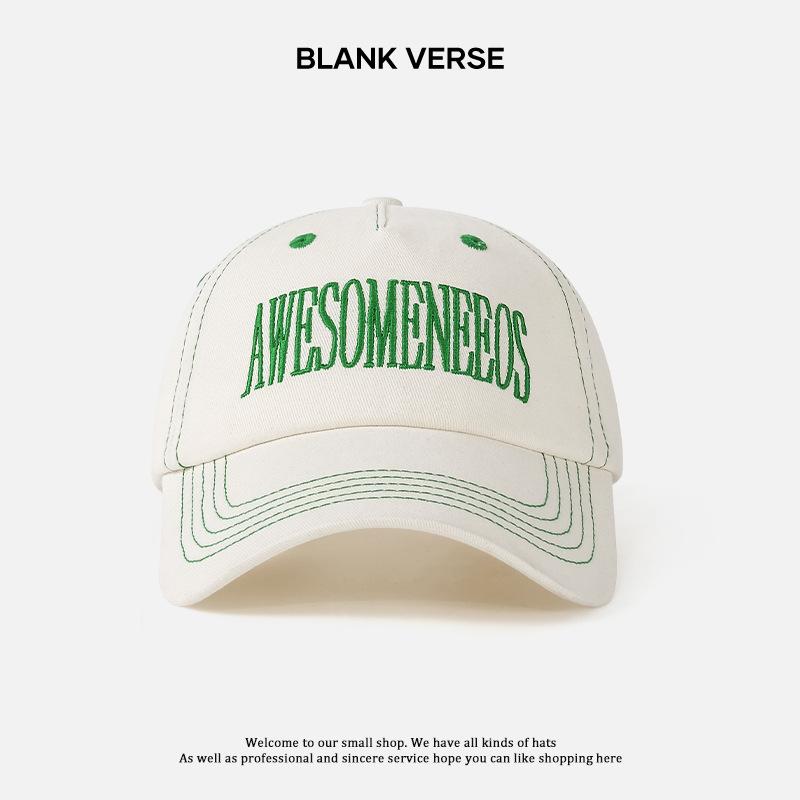 

New splicing contrasting color stitching letter embroidery soft top baseball cap women s spring and summer outdoor sports cap tide Adjustable