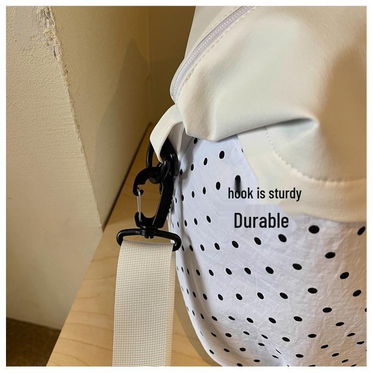 Expandable Large-Capacity Crossbody Travel Bag - Polka Dot, Lightweight, High-Grade, Maternity & Fitness Ready
