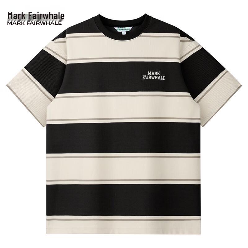 Mark Fairwhale Men's Striped Loose-Fit Round Neck T-Shirt
