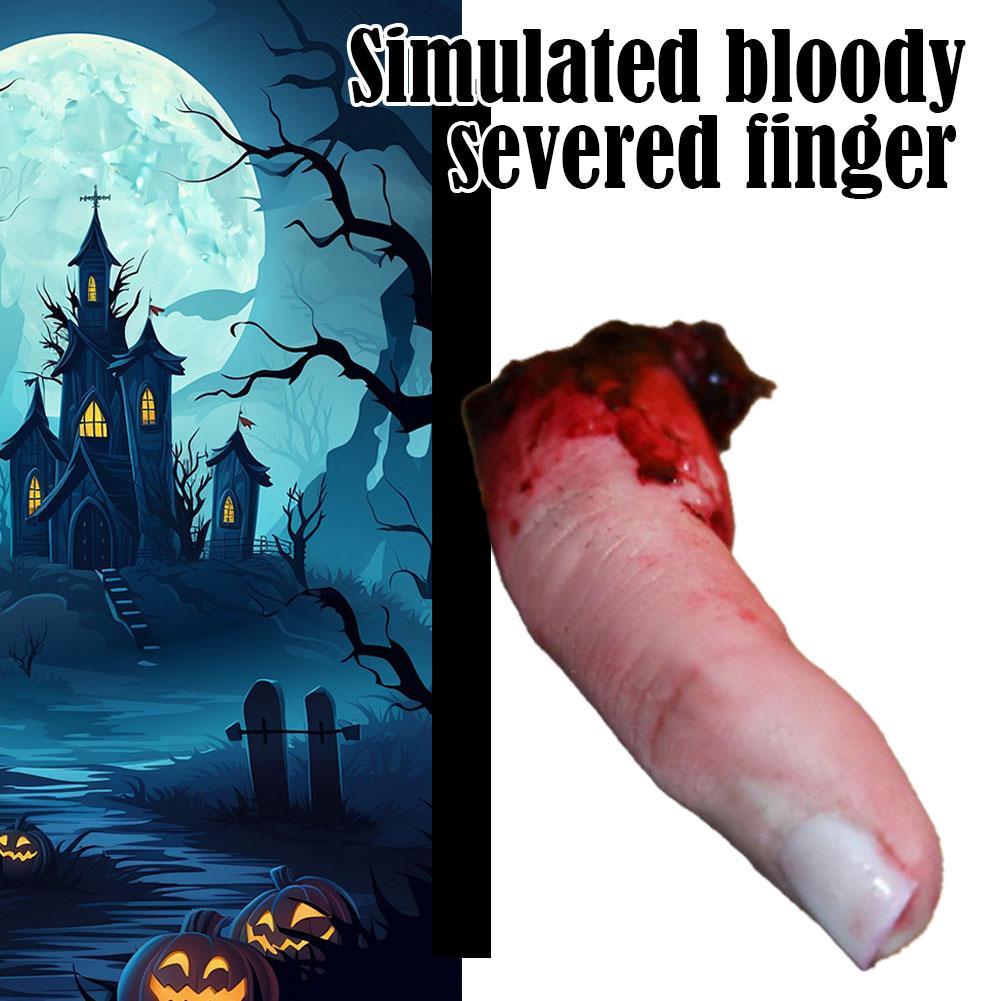 Halloween Horror Bloody Finger Prank Prop Bloody Severed Finger Finger Scary Realistic Bloody Severed Scary Fake Finger Pro V2E1