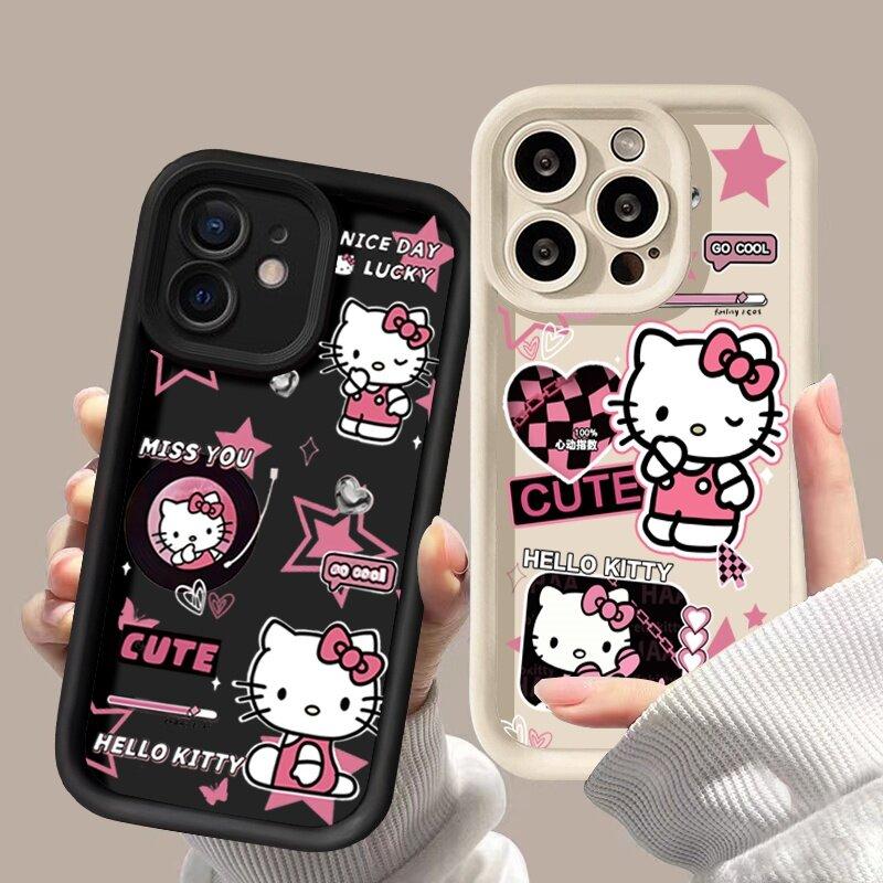 Cute Hello Kitty Gramophone Phone Case For Google Pixel 7 8 9 Pro 7A 8A 5G 9 Pro XL Soft Silicone Y2K Shockproof Pink Cover