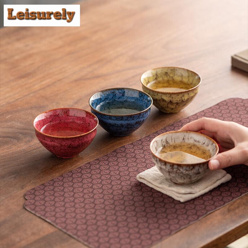 5 szt./zestaw Chiński Piec Transformowany Ceramiczny Filiżanka do Herbaty Pojedyncza Filiżanka Mistrzowska Pięć Elementów Czarka do Herbaty Kubek Domowy Zestaw do Herbaty Kung Fu Pudełko Prezentowe