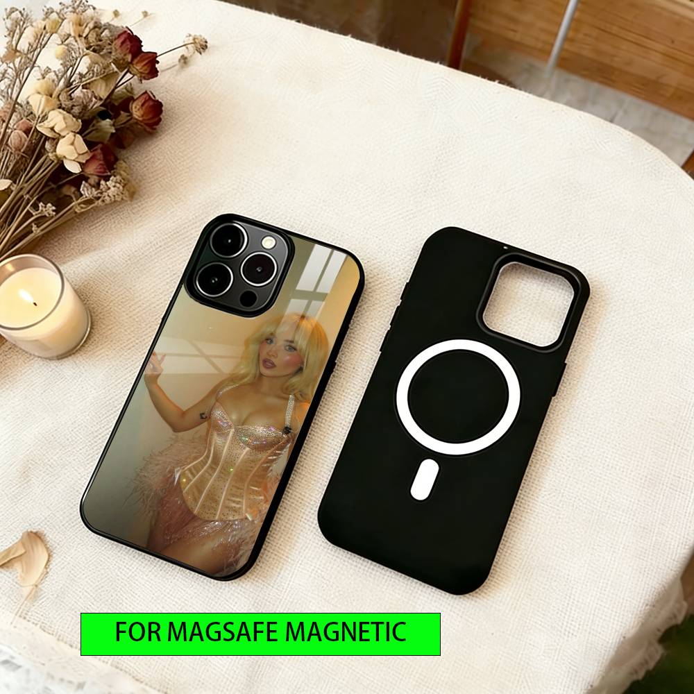 Schauspielerin Sabrina Carpenter Handyhülle Für iPhone17,16,15,14,13,12,11 Plus,Pro Magnetisch Für Magsafe Kabelloses Laden