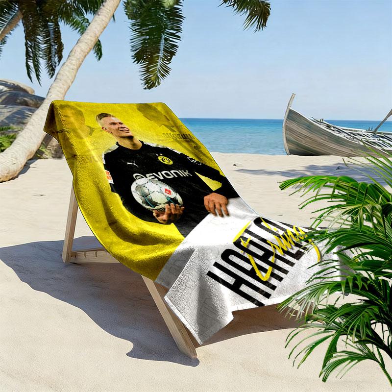 Erling Braut Haaland Print Beach Towel, Large Soft Quick Dry Towel for Beach Camping Swimming