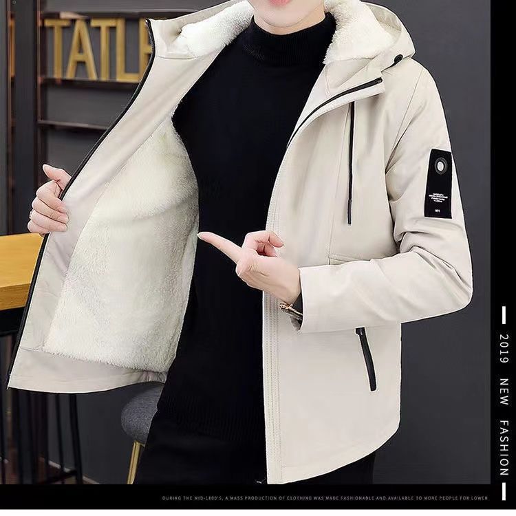 Autumn and Winter Men's Thick Coat Korean Edition Trendy Workwear Jacket Windbreaker Trendy Brand Men's Jacket