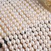1String, White Natural Freshwater Pearl, Handmade Rice Pearl Beads, 8-9mm, for DIY Necklaces Bracelets Supplies, Women Crafts 36cm