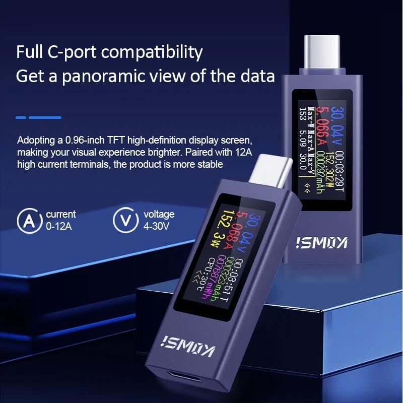 KWS-2302C Typ-C Strom Spannungs Leistungsmesser Bidirektionaler Stromtester Handy Lade Tester DC 4~30V 0~12A Voltmeter